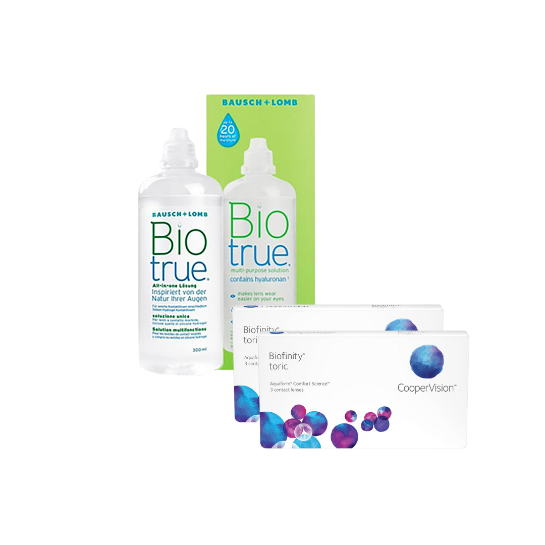 2 Cx Biofinity Toric 3 lentes + Biotrue 300 ML